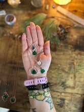 Load image into Gallery viewer, Familiar of the Emerald Moon - Emerald & Sterling Silver Cat Necklace