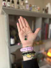 Load image into Gallery viewer, Moon of Verdant Tides - Emerald & Sterling Silver Moon Necklace