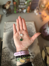 Load image into Gallery viewer, Familiar of the Emerald Moon - Emerald & Sterling Silver Cat Necklace