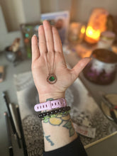 Load image into Gallery viewer, Verdant Spiral Amulet - Copper & Emerald Wire Wrapped Amulet