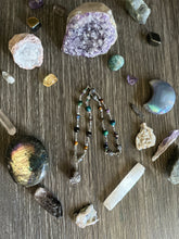 Load image into Gallery viewer, Smoky Quartz & crystal beaded chain necklace
