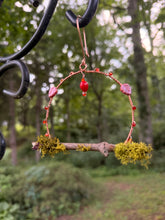 Load image into Gallery viewer, The Ruby Perch Hummingbird Swing | Handmade Copper Wire Garden Decor
