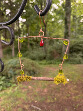 Load image into Gallery viewer, The Woodland Perch Hummingbird Swing | Handmade Copper Wire Garden Decor
