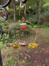 Load image into Gallery viewer, The Scarlet Bloom Hummingbird Swing | Handmade Copper Wire Garden Decor
