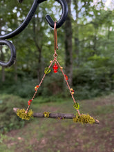 Load image into Gallery viewer, The Wild Berry Perch Hummingbird Swing | Handmade Copper Wire Garden Decor
