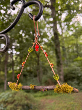 Load image into Gallery viewer, The Wild Berry Perch Hummingbird Swing | Handmade Copper Wire Garden Decor
