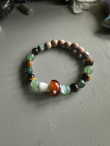 Earthen Mushroom Crystal Bracelet