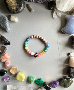 Rainbow Crystal Mushroom Bracelet