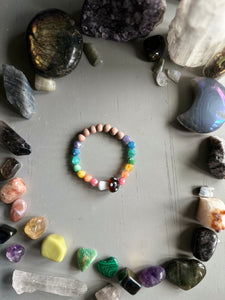 Rainbow Crystal Mushroom Bracelet