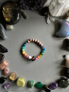 Rainbow Crystal Mushroom Bracelet