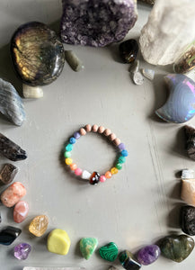 Rainbow Crystal Mushroom Bracelet