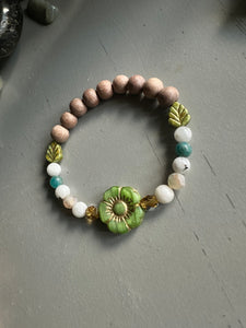 Green Fairy Flower Garden Crystal Bracelet