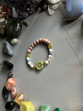 Load image into Gallery viewer, Green Fairy Flower Garden Crystal Bracelet
