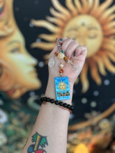 Load image into Gallery viewer, The Sun Tarot Crystal Keychain - Carnelian, Sunstone, Citrine &amp; Yellow Jade
