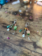 Load image into Gallery viewer, Forest Guardian Crystal Keychain - Aventurine, Fluorite, Amazonite &amp; Pinecone Charm
