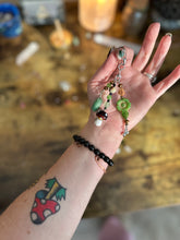 Load image into Gallery viewer, Acorn of Abundance Crystal Keychain — Aventurine, Fluorite, Amazonite &amp; Acorn Charm
