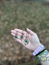 Load image into Gallery viewer, Forest Witch's Ward - Copper &amp; Emerald Wire Wrapped Amulet Necklace
