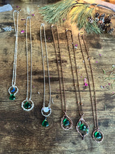 Load image into Gallery viewer, Forest Witch's Ward - Copper &amp; Emerald Wire Wrapped Amulet Necklace
