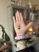 Load image into Gallery viewer, Moon of Verdant Tides - Emerald &amp; Sterling Silver Moon Necklace
