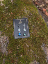 Load image into Gallery viewer, The Magician’s Drops — Labradorite, Rainbow Glass &amp; Hematite Earrings
