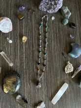 Load image into Gallery viewer, Smoky Quartz &amp; crystal beaded chain necklace
