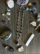 Load image into Gallery viewer, Smoky Quartz &amp; crystal beaded chain necklace
