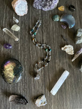 Load image into Gallery viewer, Smoky Quartz &amp; crystal beaded chain necklace
