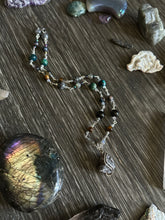 Load image into Gallery viewer, Smoky Quartz &amp; crystal beaded chain necklace
